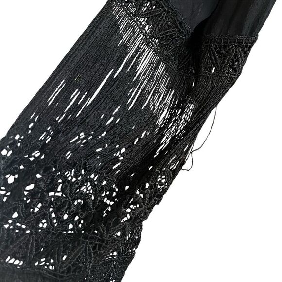 XCVI SZ M Womens Sheer Peasant Top Crochet Lace Boho Whimsigoth Fairy Grunge - Picture 5 of 9